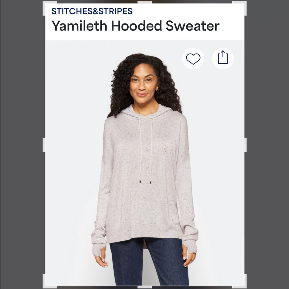 Stitches & Stripes Gray Hooded Sweater. Sz S
